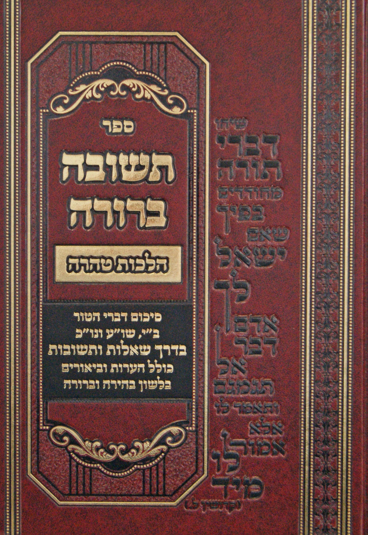 תשובה ברורה הלכות טהרה