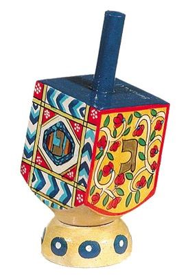Yair Emanuel:Dreidel with Stand -Wood-Oriental Images- Small