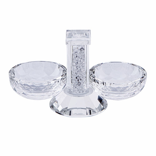Art Judaica: Salt and Pepper Holder- Crystal With Glass Chips