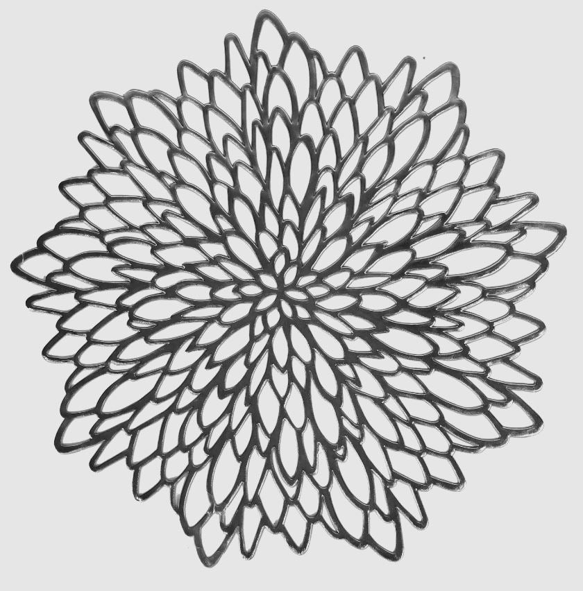 Charger/Placemat-Silver Floral Design-12pcs