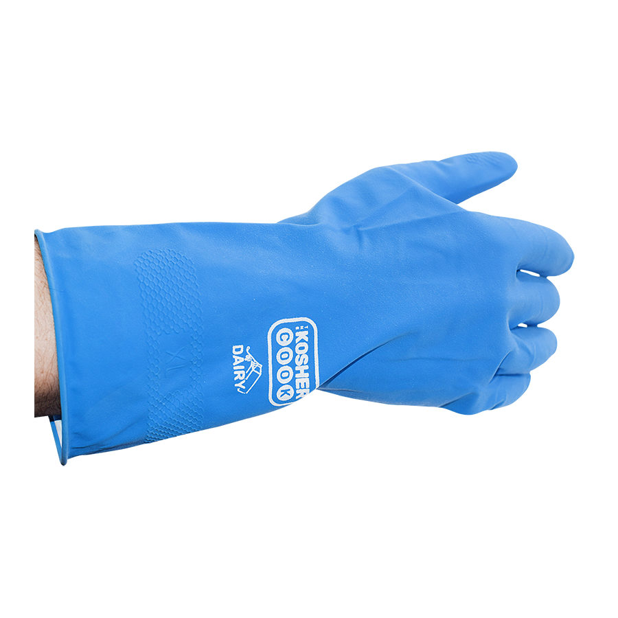 The Kosher Cook Latex Cleaning Glove - Medium Size Blue (Dairy)