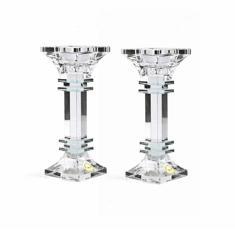 Candlesticks - Crystal- Contemporary Design16cm