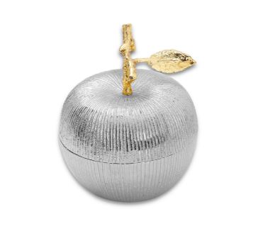 Silver Apple Shaped Honey Dish-Large 15cm