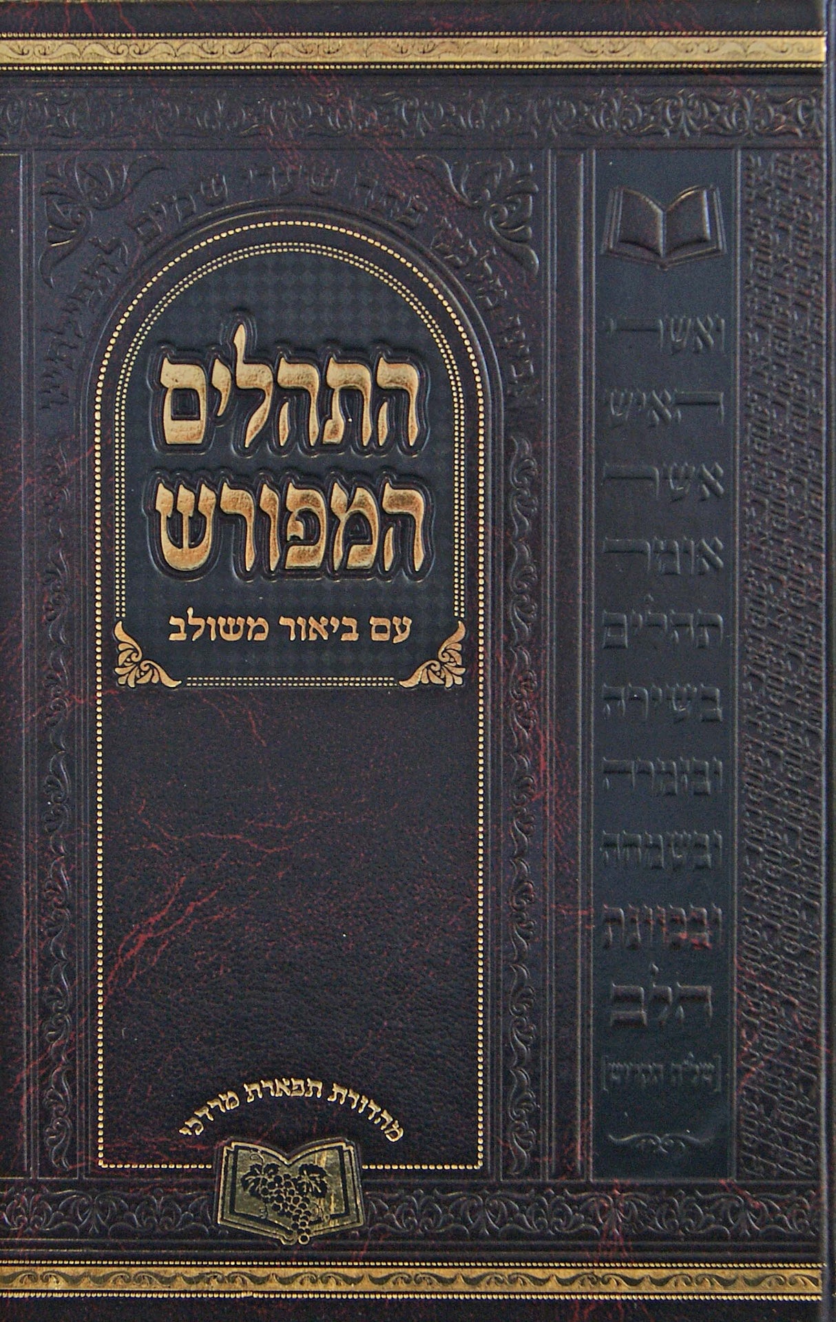 תהלים המפורש ע"ב משולב בלי מבוא 21 ס"מ