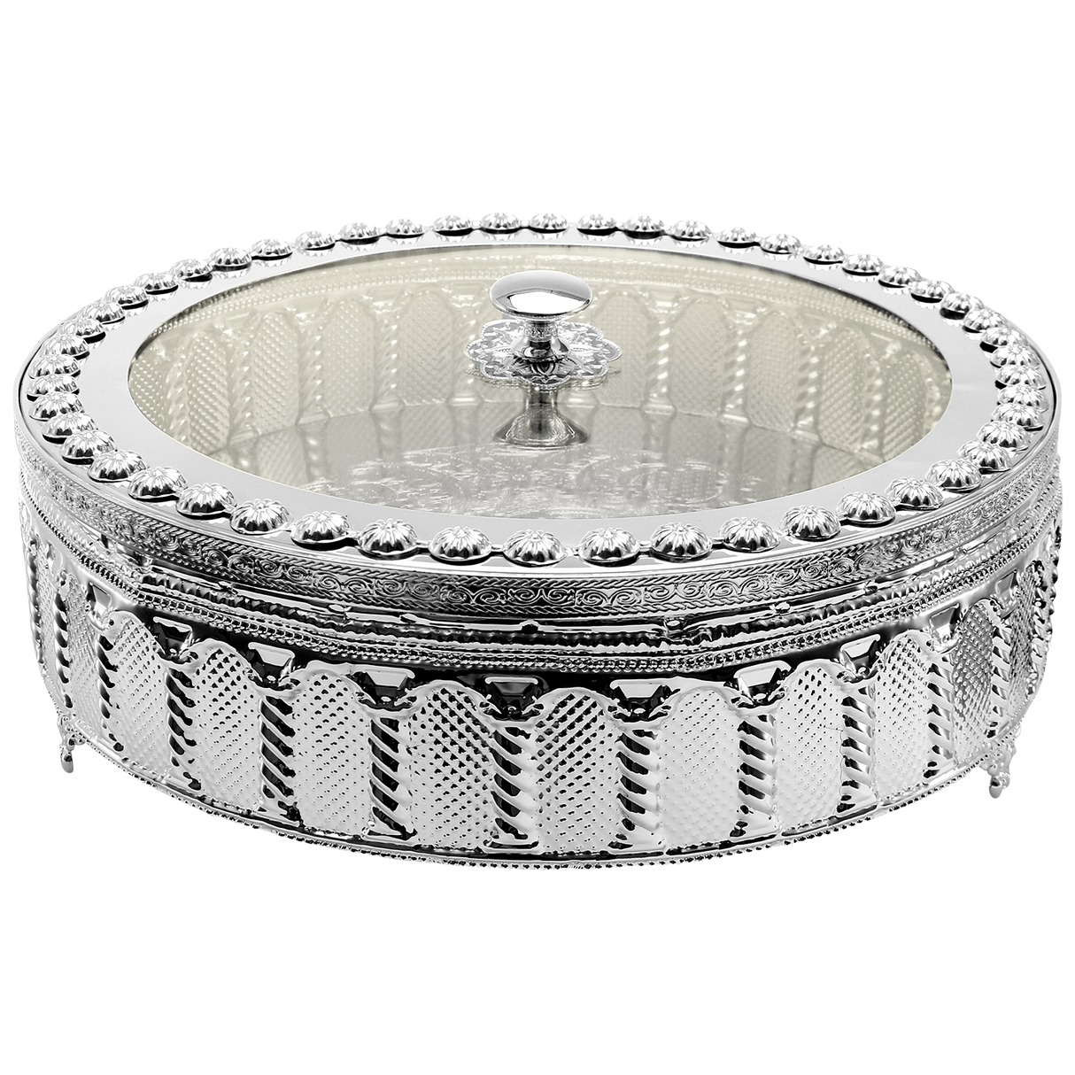 Matzah Holder- Silver Plated Royal Palace Design- Acrylic Cover-33x11.4cms