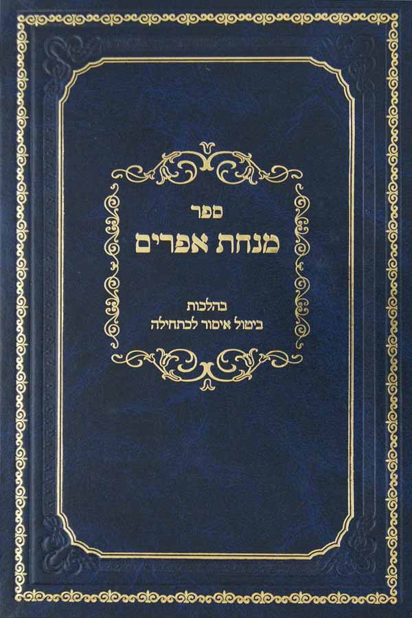 מנחת אפרים - בהלכות ביטול איסור לכתחילה