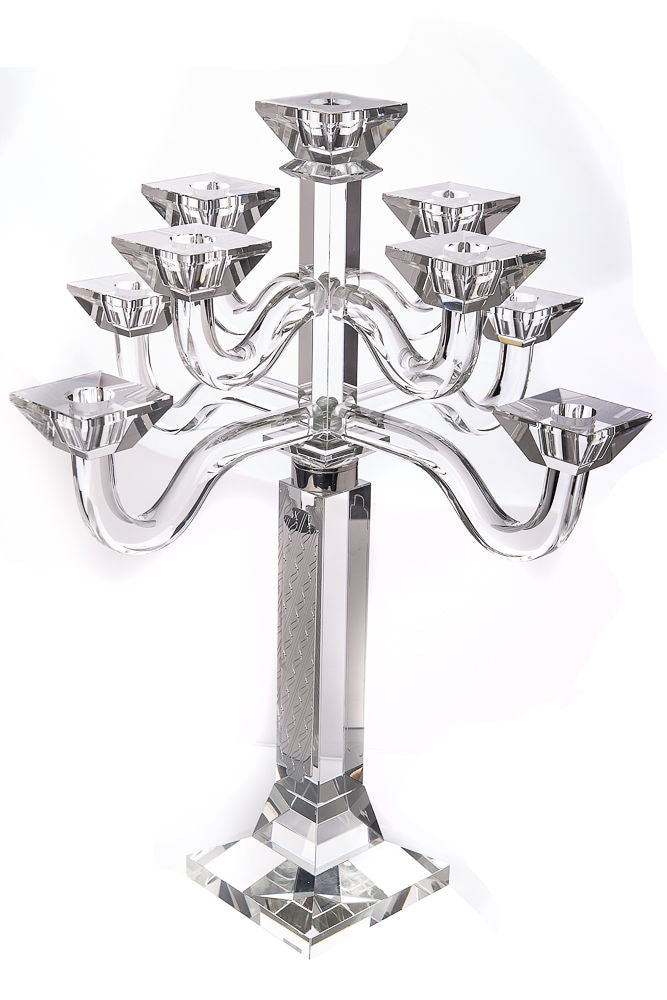 Candelabra -9 Branches-Clear Crystal and Sterling Silver 49.5cm