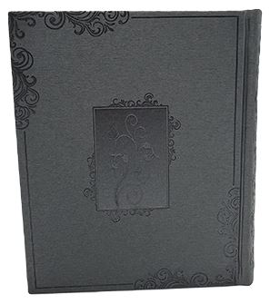 תהלים אלבום גדול פי.יו אפור - כפתור ופרחGray