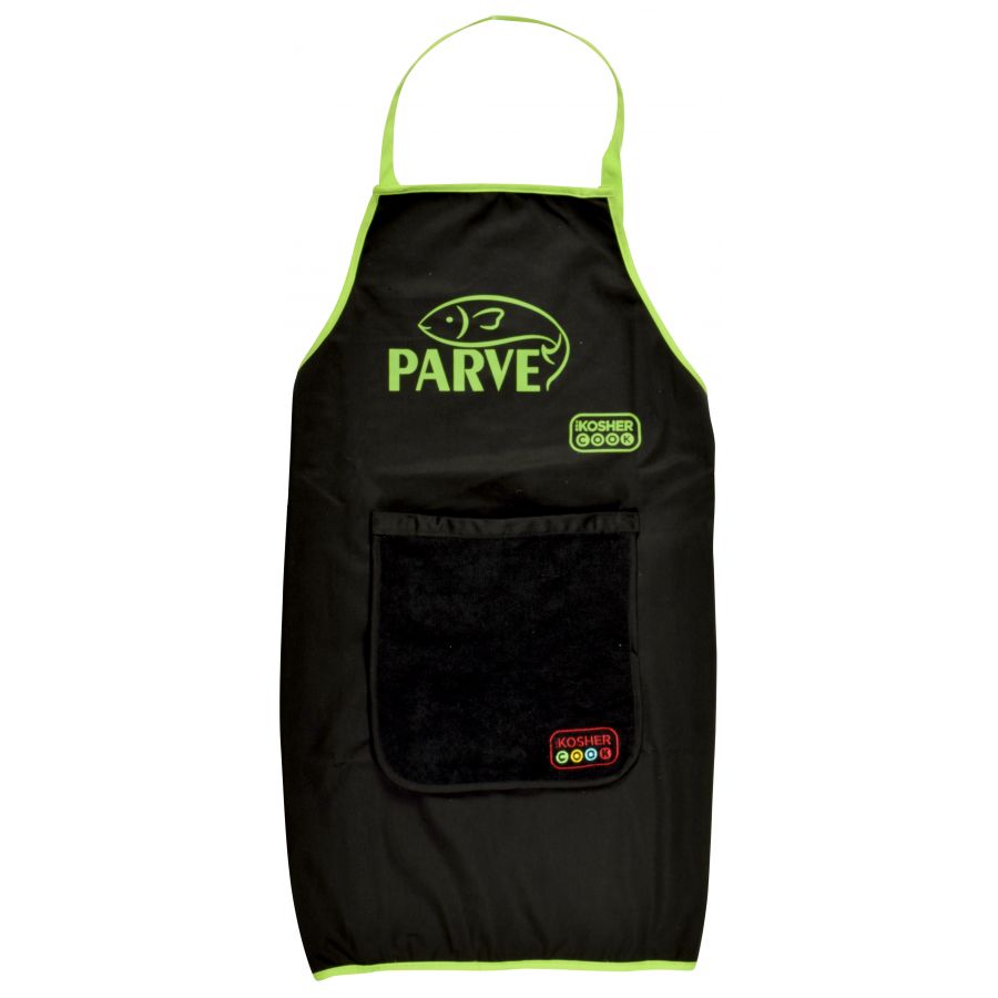 The Kosher Cook Apron With Detachable Towel - Parve (Green)
