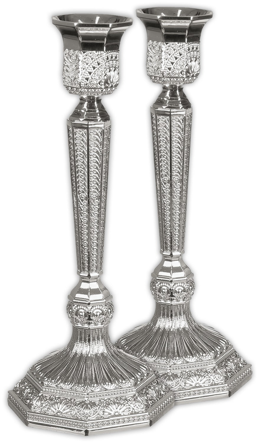 Candlesticks - Silver plated - Filigree Design 19cm