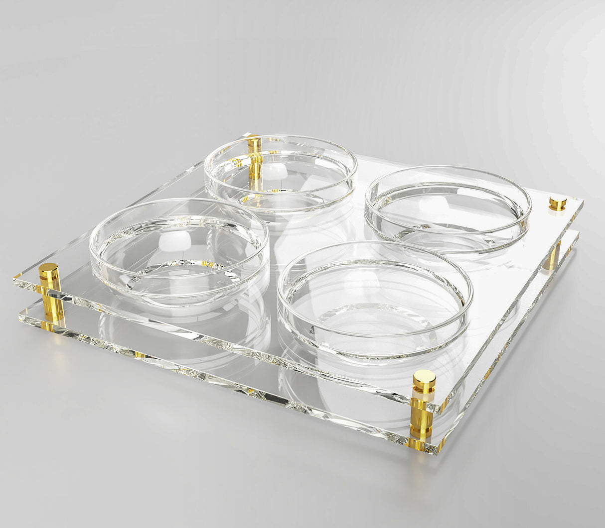 Dip Dish- 4 Sectioned -Acrylic