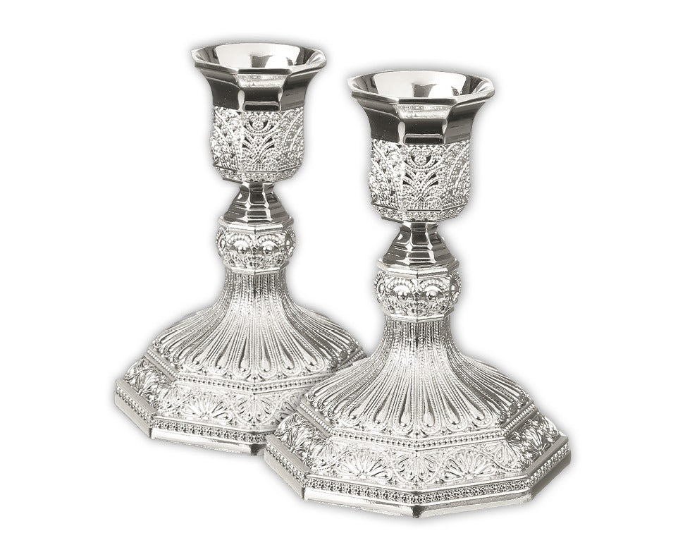Candlesticks - Silver plated - Filigree Design 11.5cm