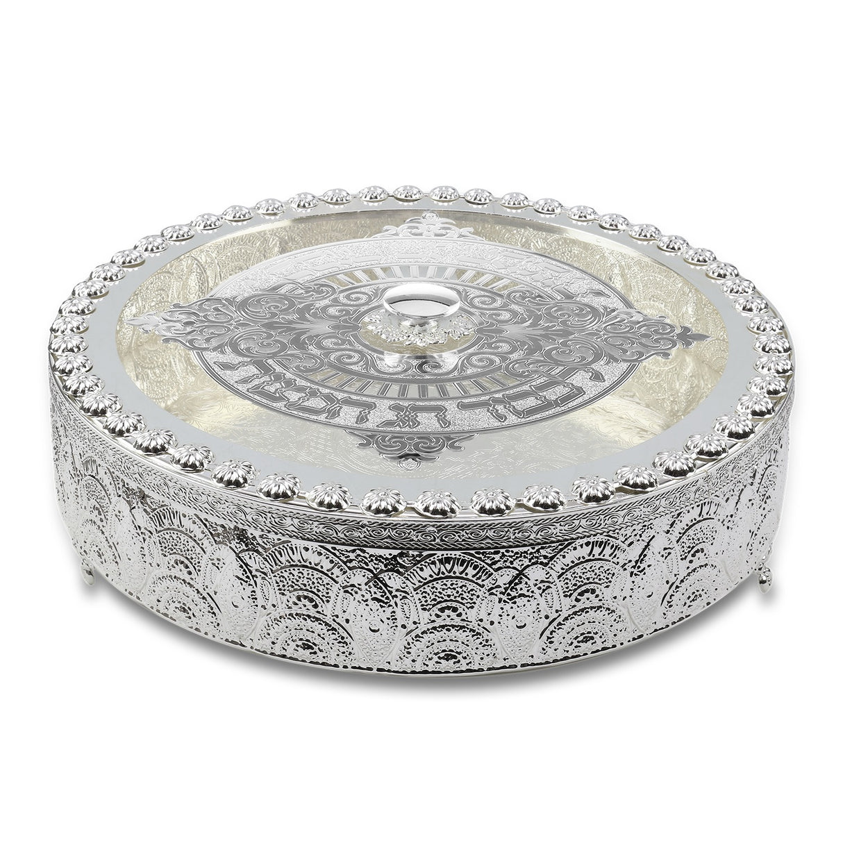 Matzah Holder-Filigree Design-Silver Plated On Cover-30.5x9 cms