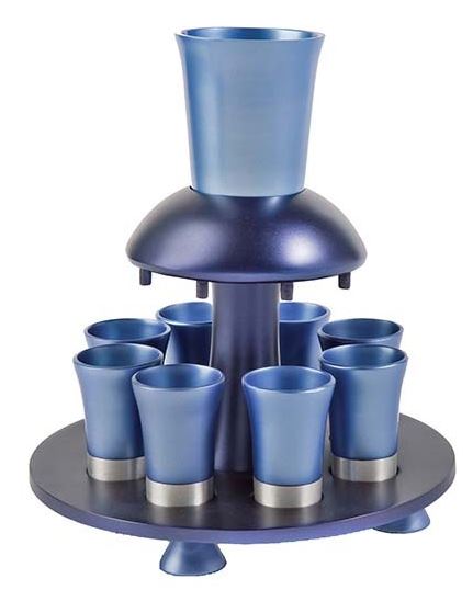 Yair Emanuel:Wine Fountain Set -Brushed Blue Aluminium