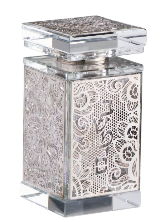 Besamim Holder Crystal - Floral Silver Decoration