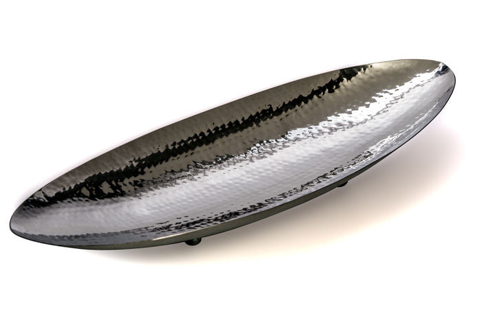 Dish-Oval- Hammered Stainles Steel