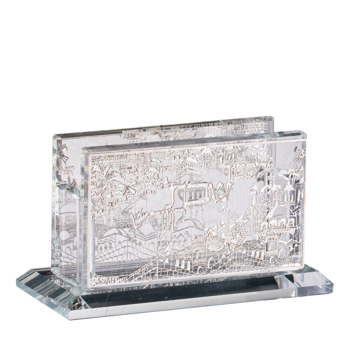 Match Box Holder - Mini - Crystal Jerusalem Silver