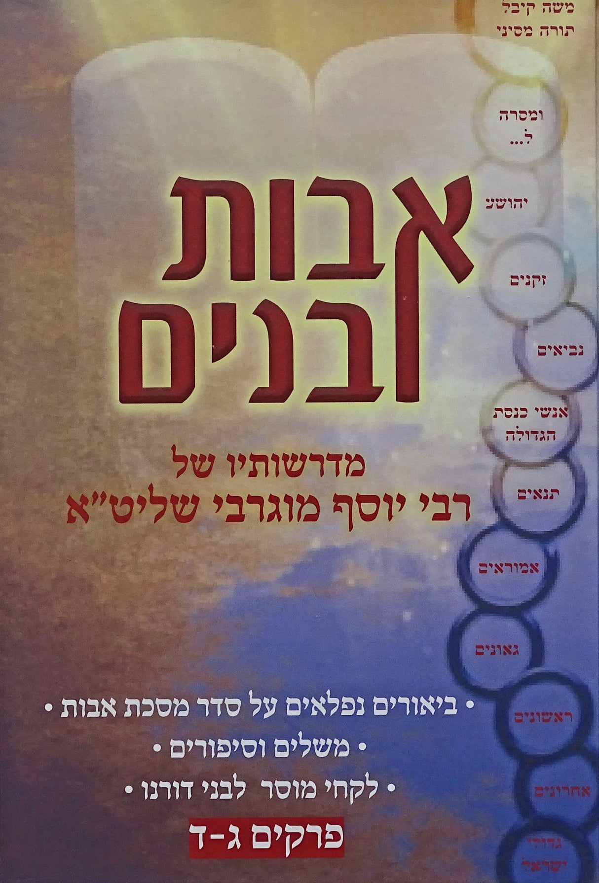 אבות ובנים - מסכת אבות - פרק ג-ד