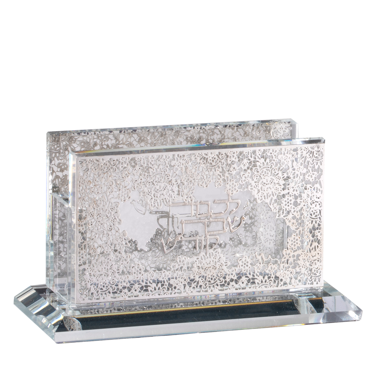 Match Box Holder - Mini - Crystal Floral Silver