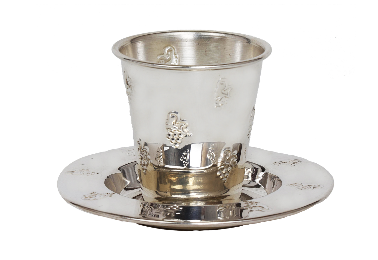 Kiddush Cup and Tray-Silver Plated-Small