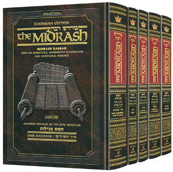 Kleinman Edition Midrash Rabbah Compact Size: Complete 5 volume Slipcase set of the Megillos