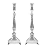 Haddad Bros : Candlesticks - Silver Dipped - Traditional Design - 35cm