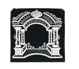 Tefilin Bag - Velvet Silver Arch Design