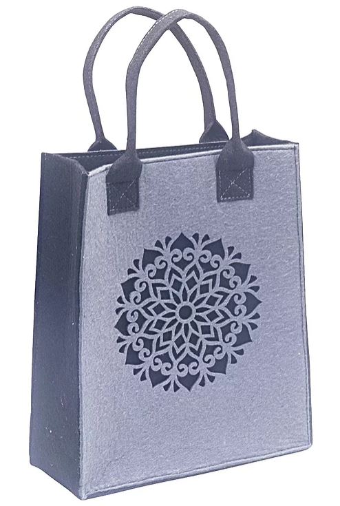 Dorit Judaica: Ladies and Girls Felt Tote Bag-Mauve-Mandala Pattern