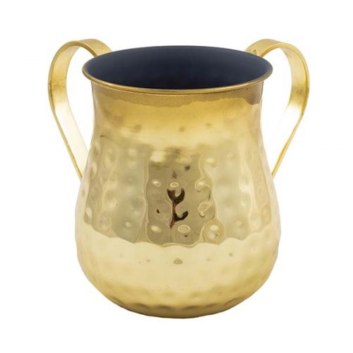 Yair Emanuel:Washing Cup - Hammered Stainless Steel-Gold Colour