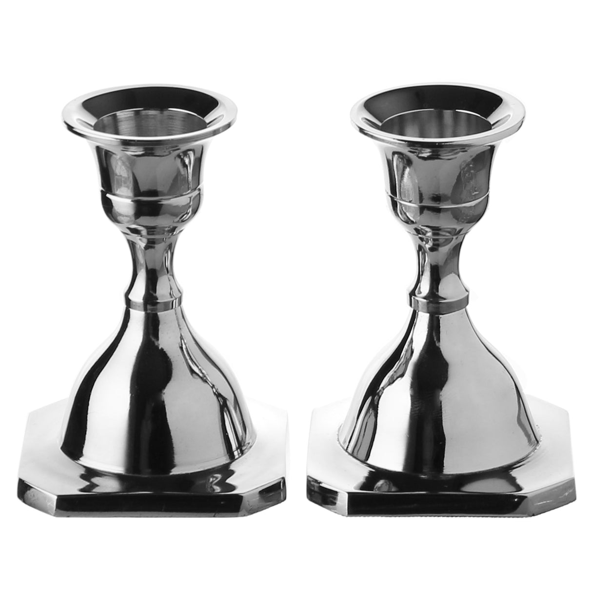 Candle Stick Set of 2 Nickel 7.6cm