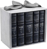 Machzor 5 Vol Slipcased Set Mid Size Sefard Faux Leather - Navy