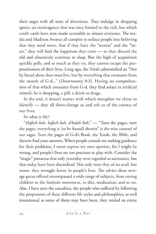 Artscroll: Life is a Test - Hardback by Rebbetzin Esther Jungreis