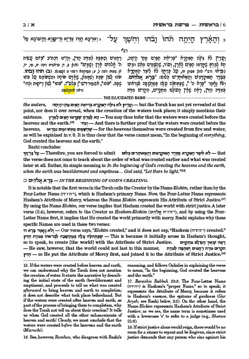 Student Size - Elucidated Rashi on Chumash - Bereishis volume 1: Bereishis–Chayei Sarah