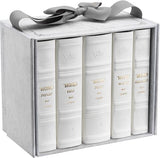 Machzor 5 Vol Slipcased Set Mid Size Ashkenaz Faux Leather - White