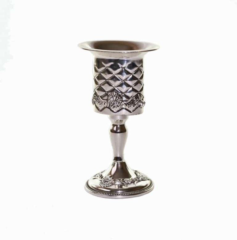 Havdallah Candle Holder - Silver Plated-Ornate Design