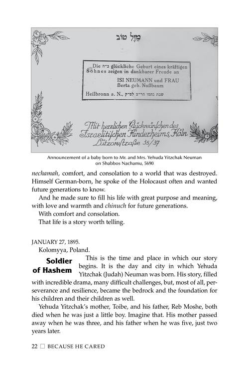 Because He Cared - The Life and Impact of Rabbi Moshe Neuman