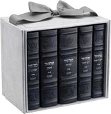 Machzor 5 Vol Slipcased Set Mid Size Ashkenaz Faux Leather - Navy