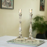 Haddad Bros : Candlesticks - Silver Dipped - Traditional Design - 35cm