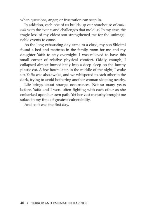 Terror and Emunah in Har Nof