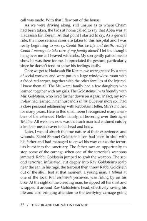Terror and Emunah in Har Nof