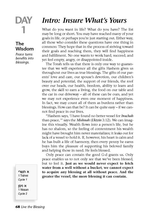 Live The Blessing - Daily Wisdom on howe to live in peace