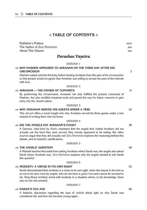 Student Size - Zera Shimshon - Bereishis Volume 2: Vayeira - Toldos