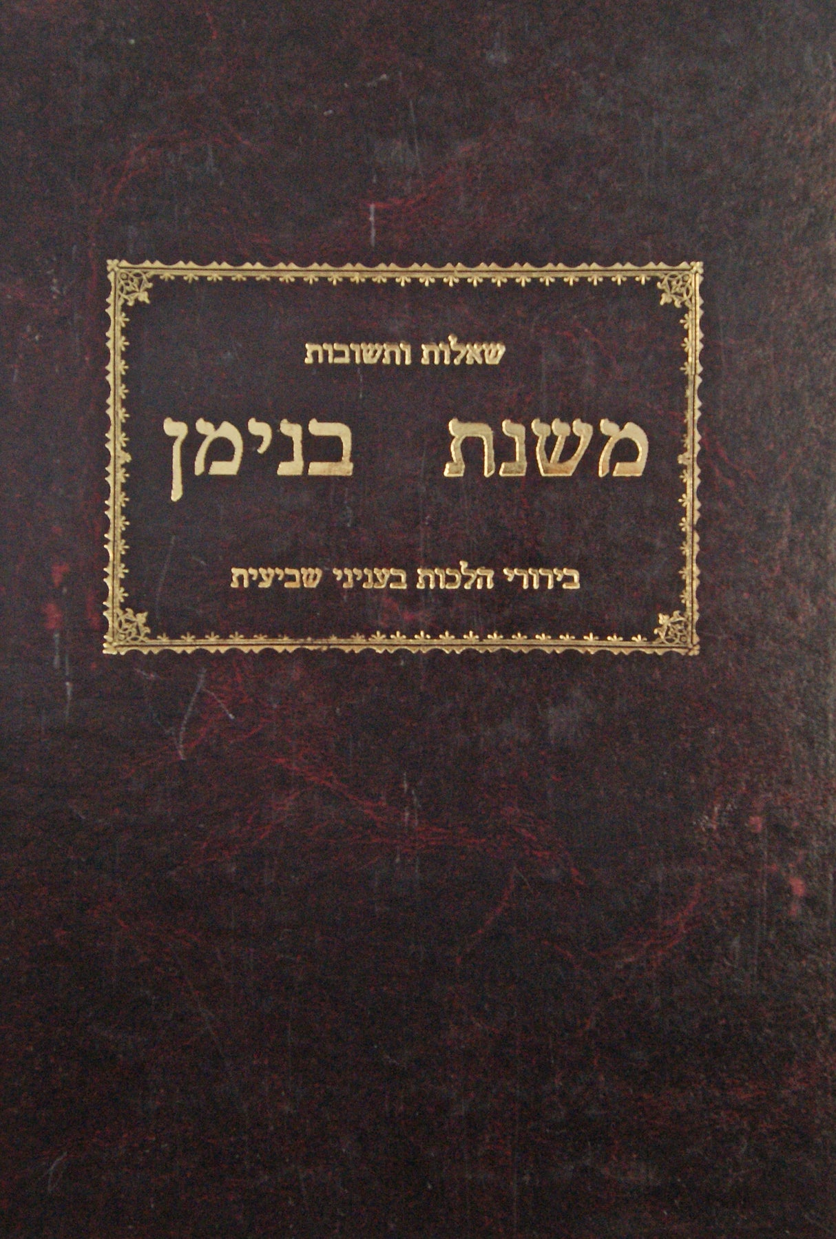 משנת בנימין שו"ת בעניני שביעית