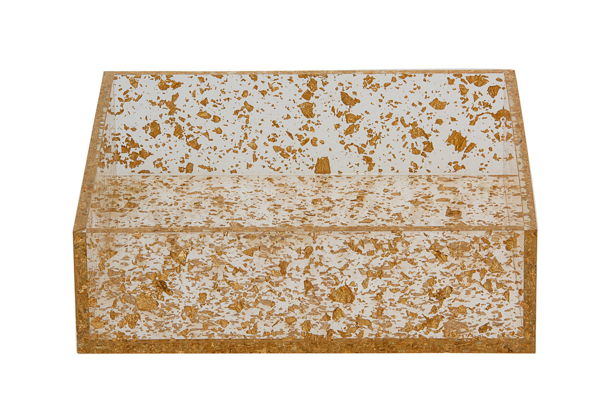 Napkin Holder-Acrylic-Gold Flakes Decoration
