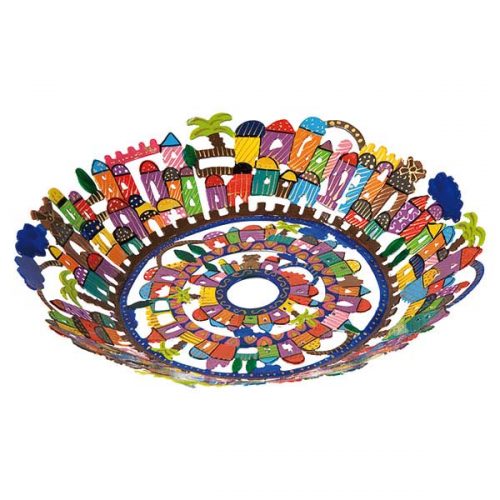 Yair Emanuel: Bowl - Laser Cut + Hand Painted - Jerusalem