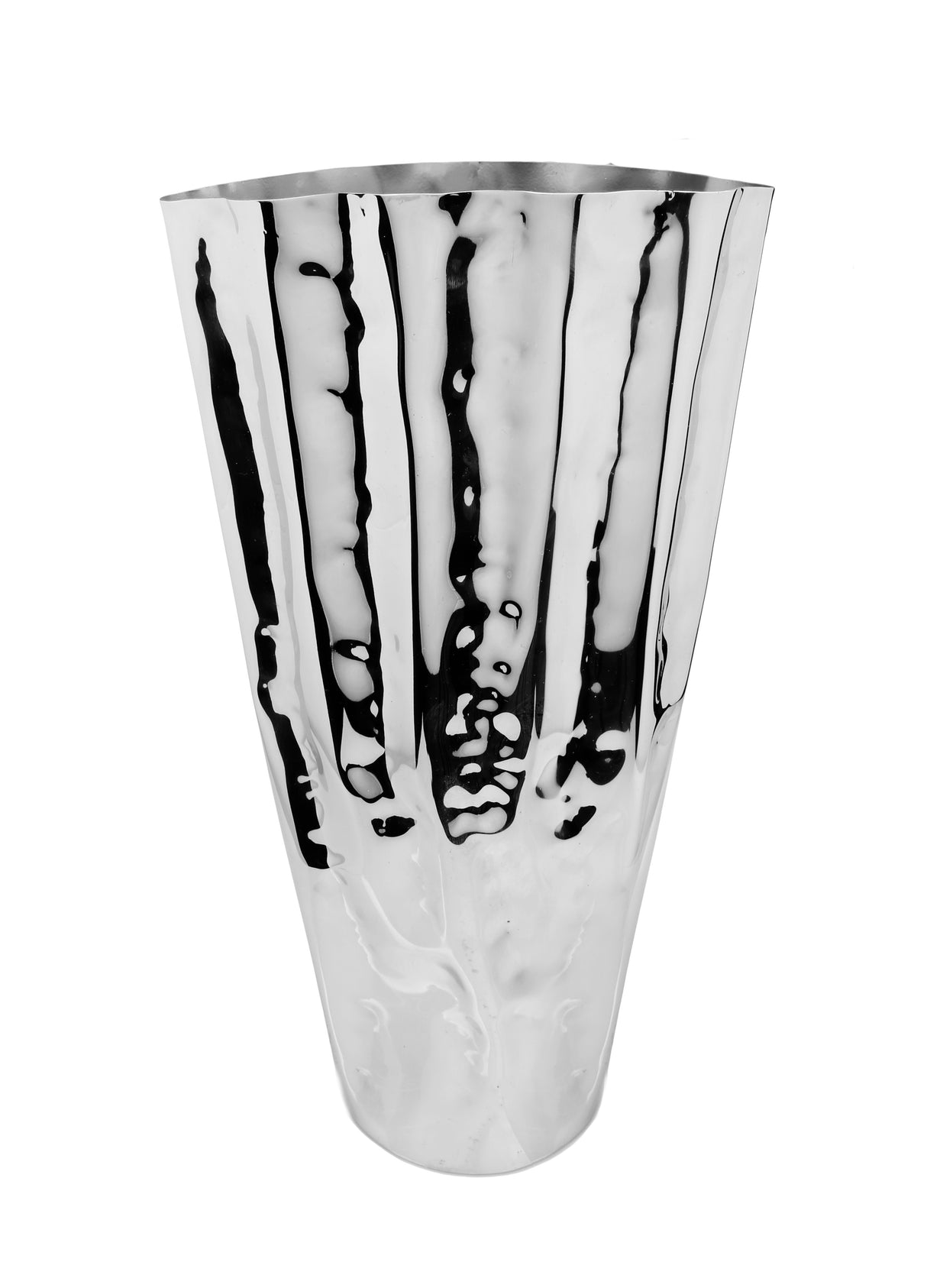 Vase- Stainless Steel with Rippled Design