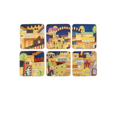 Yair Emanuel: Coasters with  Jerusalem Images-Pack-of-6
