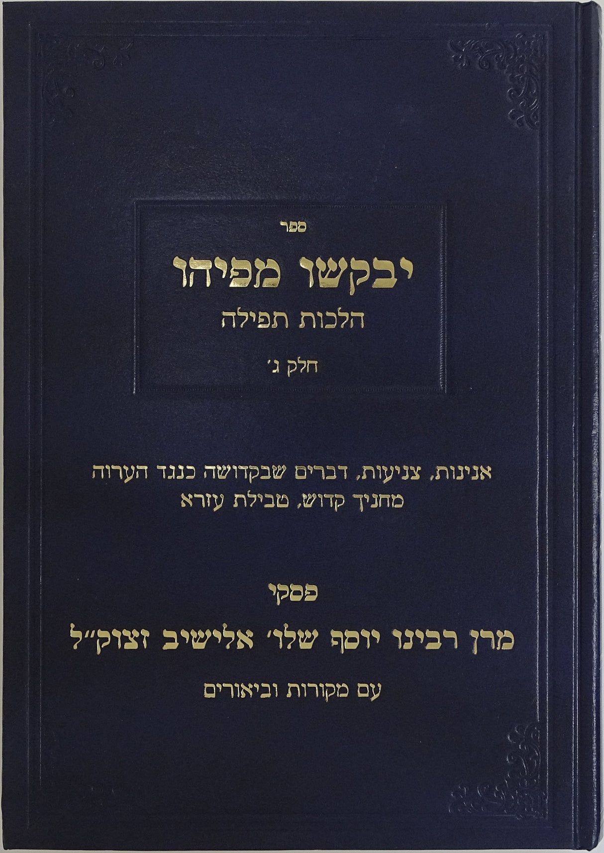 יבקשו מפיהו - הלכות תפילה חלק ג