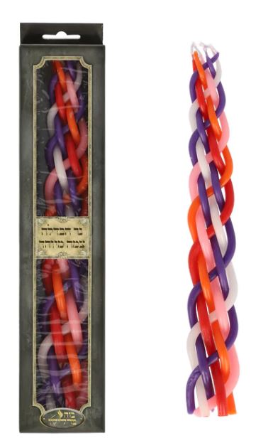 Shalheves : Havdalah Candle - Braid - Colourful 30cm