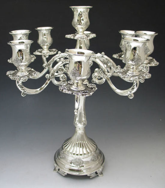 Candelabra-9 Branches- Silver Plated-Ornate Decoration